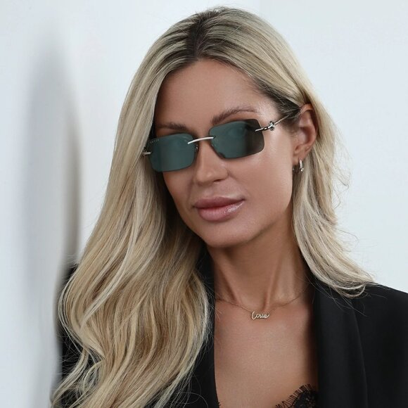 Gucci Women Sunglasses Silver Blue Rectangle GG1703S 003 BRAND NEW - Picture 11 of 12